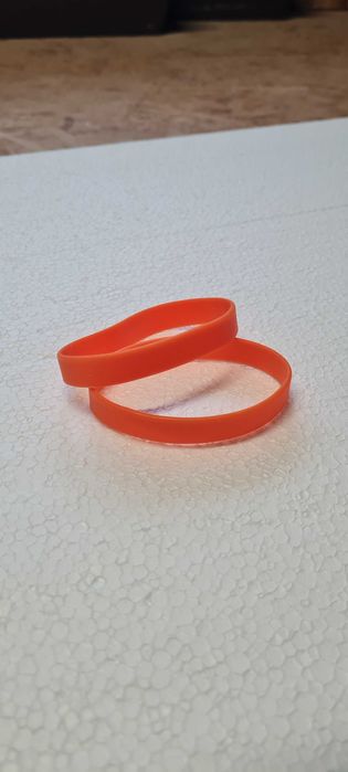 2x Bransoletka Silik. gumowa Bransoletka na Nadgarstek Pomarańcz NOWA