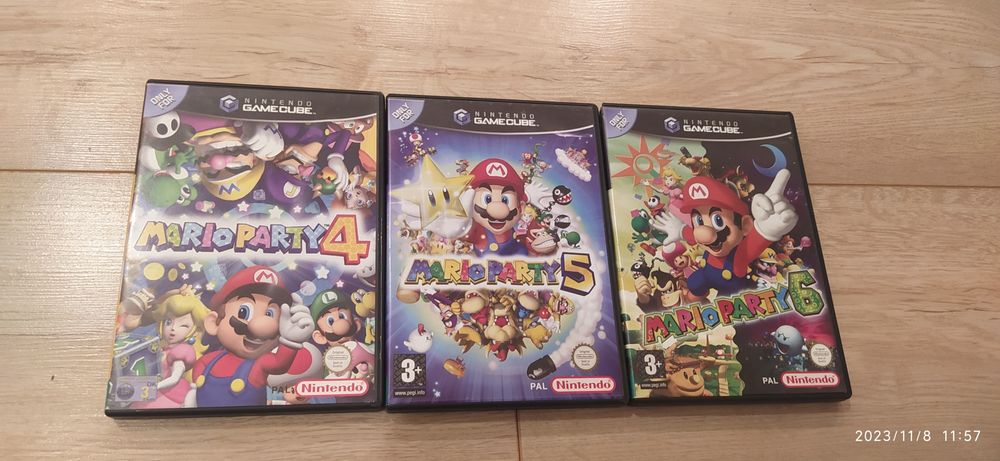 Kolekcja Mario Party 4 5 6 Nintendo Gamecube PAL UK Kompletne 3xAng