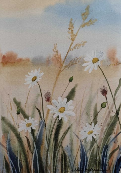 Akwarela Akwarelka Obraz pt. Łąka 4