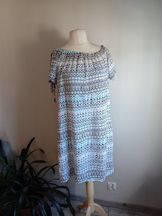 Sukienka letnia plażowa 100% rayon 12 M&G moda L zwiewna