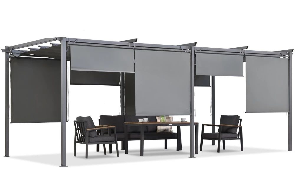 Pergola tarasowa z roletami 3 x 6m