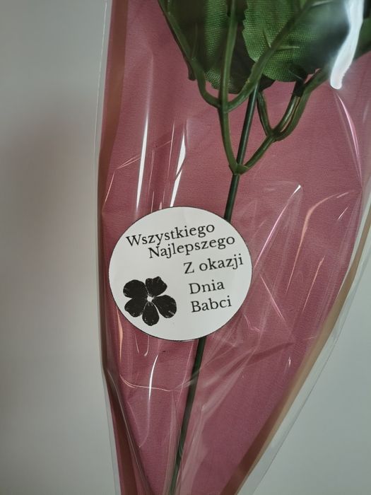 Róża mydlana w rękawie podziękowanie dodatek prezent  na dzień babci