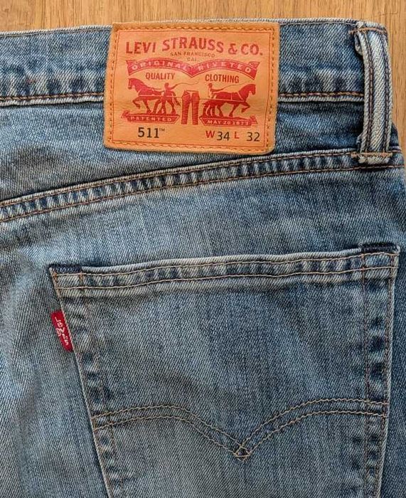 Levi's 511 W34L32 spodnie jeansowe slim fit niebieskie
