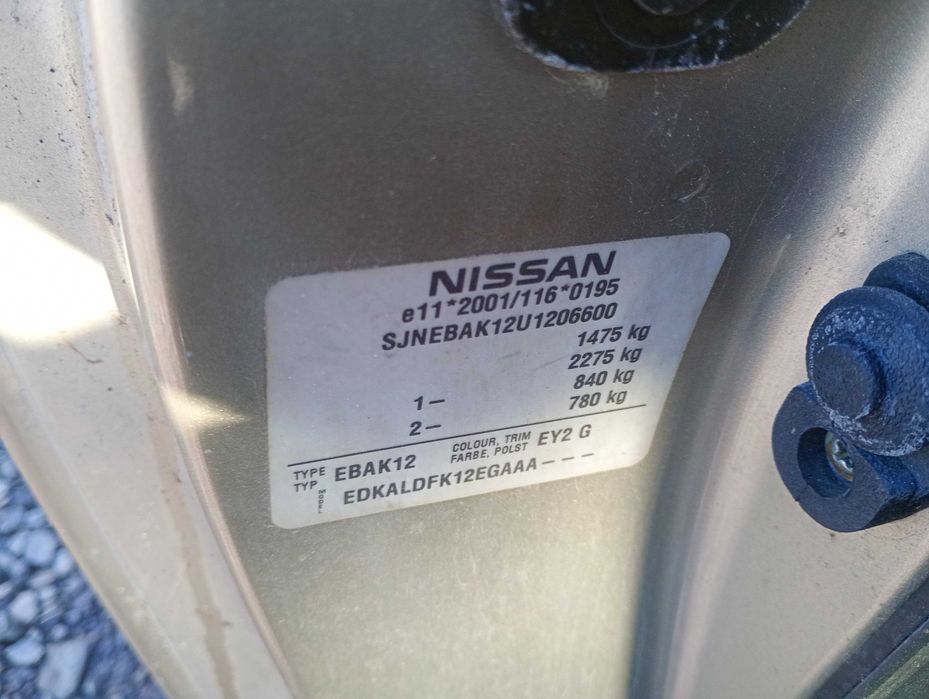 Nissan Micra K12 EY2 1,2b stacyjka 3d, części transport FV dostawa