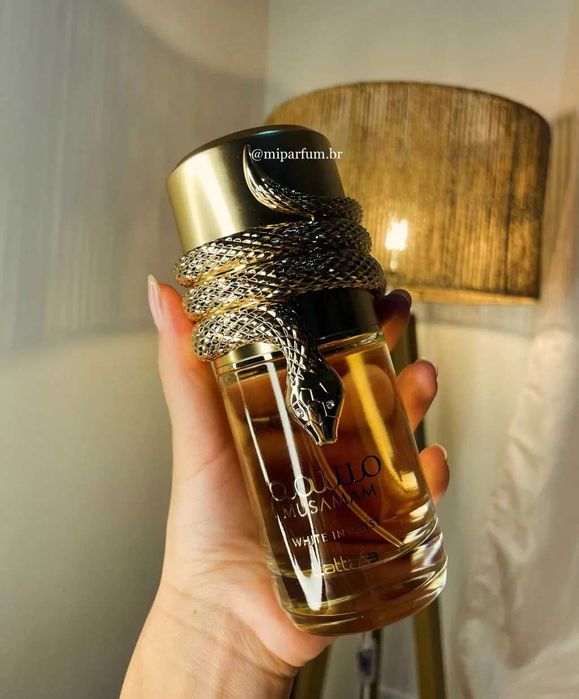 Lattafa Musamam White Intense EDP 100ml | Sândalo e Coco | Estojo Cobra