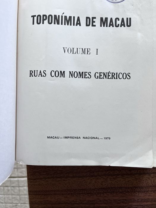 Toponimia de macau, 2 volumes,