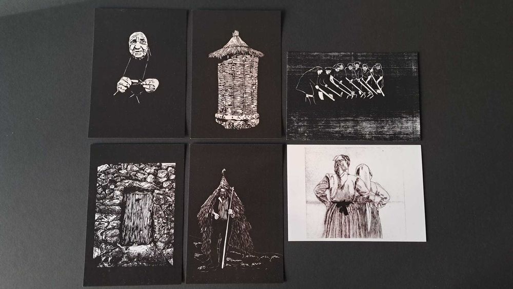 Colecção prints postais tradições Norte de Portugal Soajo arte gravura