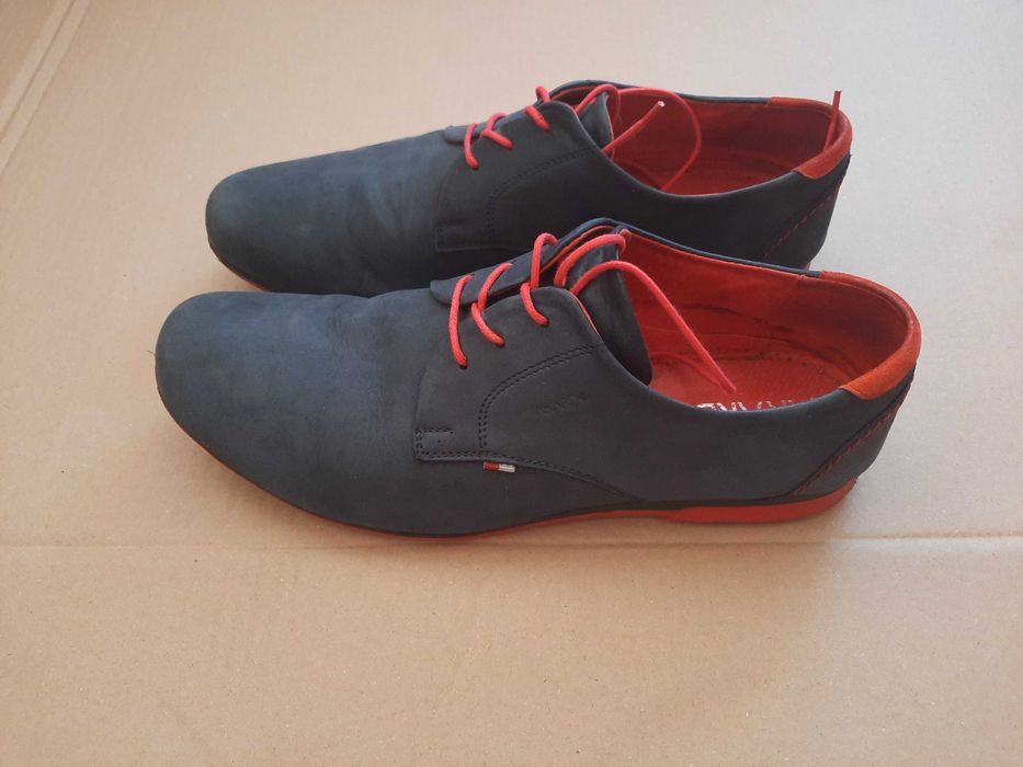 Buty męskie skóra, granat r. 40