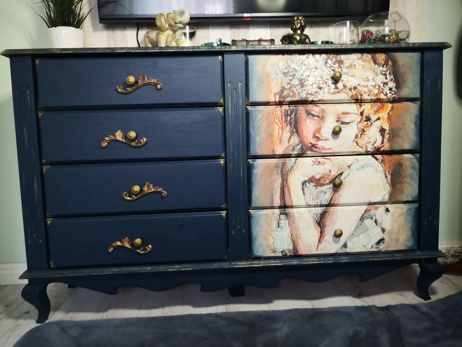 Sypialnia, meble stylizowane, ludwikowskie, drewno naturalne