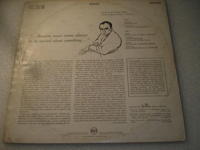 Raro Vinil Fritz Reiner/Chicago Symphony Orchestra – Festival Of Russi