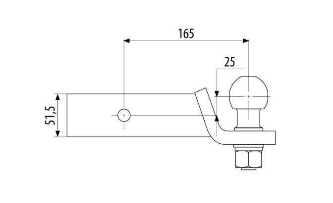 Kula Adapter USA Haka Holowniczego 51,5x51,5 AH-3 - podwyższona 25mm P