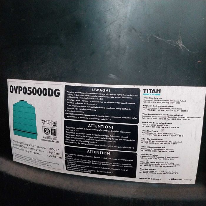 Zbiornik na paliwo olej napędowy 5000l