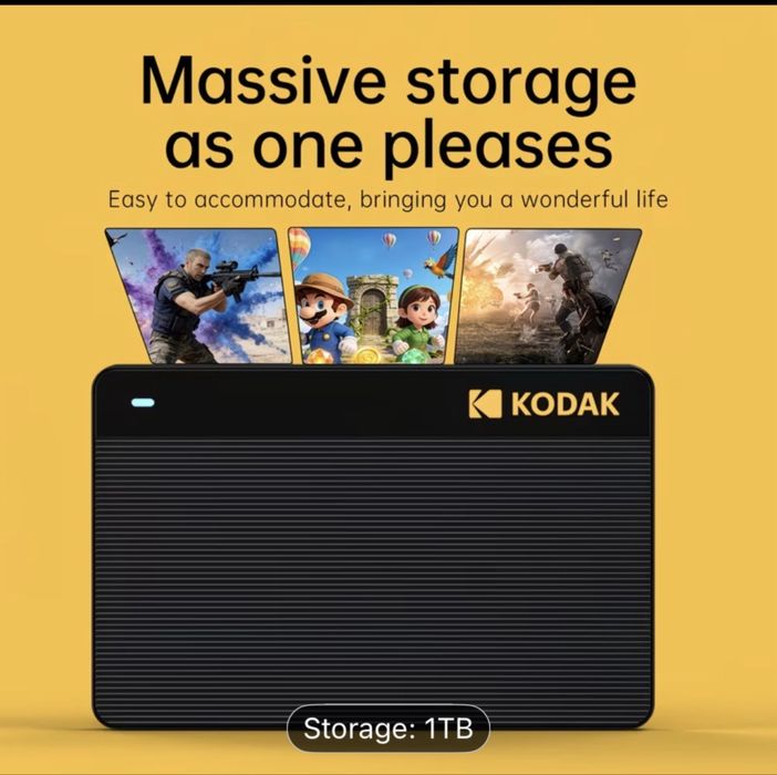 KODAK P160 External SSD USB 3.2 500Mb/s Portable SSD 1TB  нові, пломби