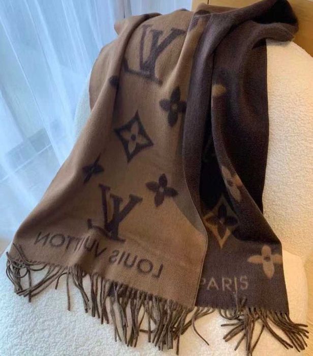Kaszmirowy  wełniany szalik Louis Vuitton