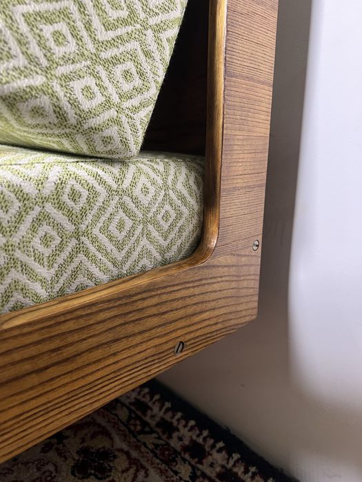 Kanapa PRL Tatra rozkladana mid moder century lata 60 dąb mat retro