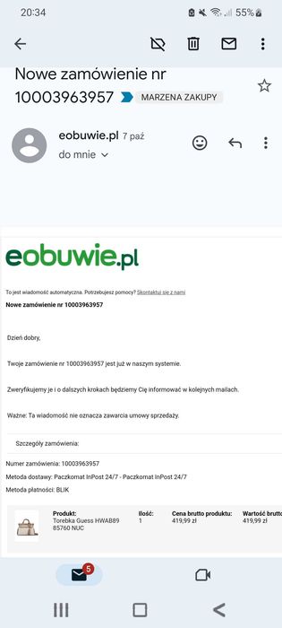 OKAZJA Torebka GUESS NOWA oryginał