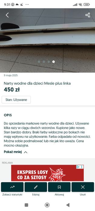 Narty wodne Mesle dla dzieci