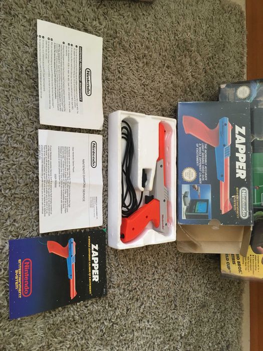 Consola nintendo nes super set, jogos e zapper
