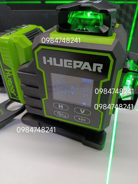 Лазерний рівень Huepar W04CG 4D 16 ліній (зелений промінь) (W04CG)
