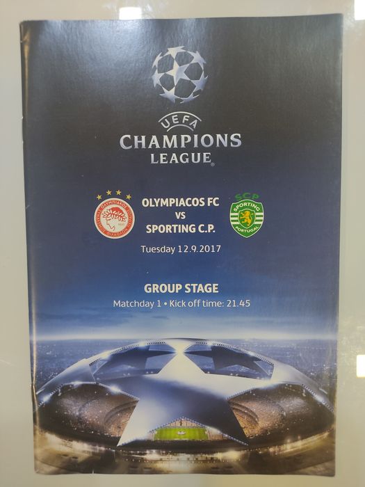 Programa oficial do Olympiacos Sporting Champions league 2017/ 18