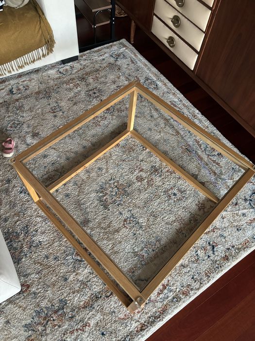 Mesa centro carvalho vidro