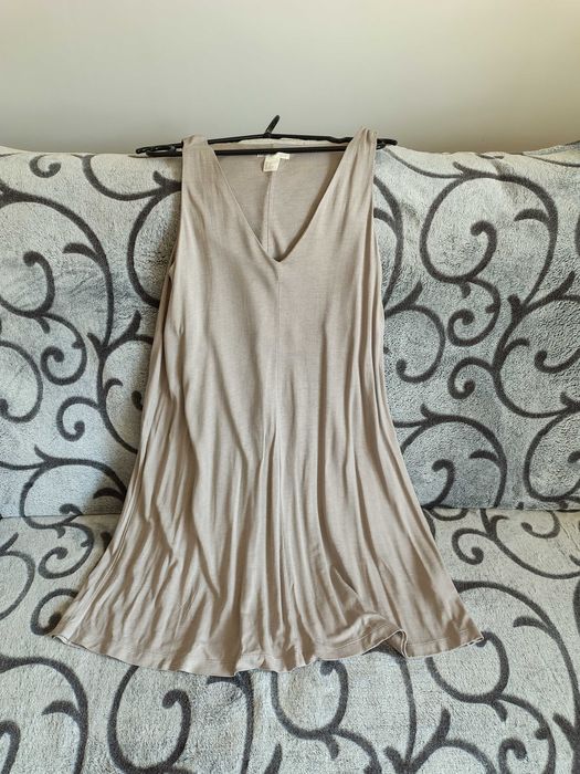 H&M nowa tunika beżowa krótka sukienka XS/S 34/36