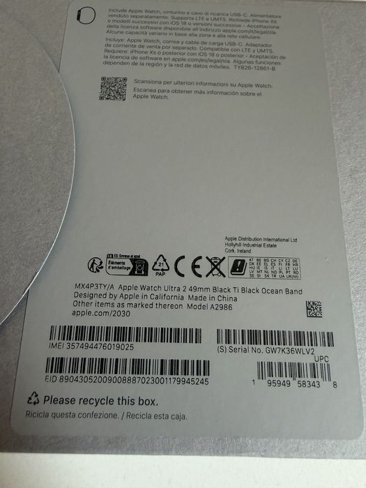 Bateria 100% Apple Watch Ultra 2 49mm Black Titanium Jak Nowy