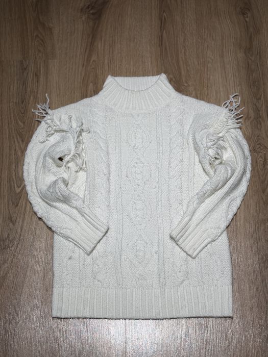 Sweterek golf dziewczęcy damski Reserved kremowy 140m