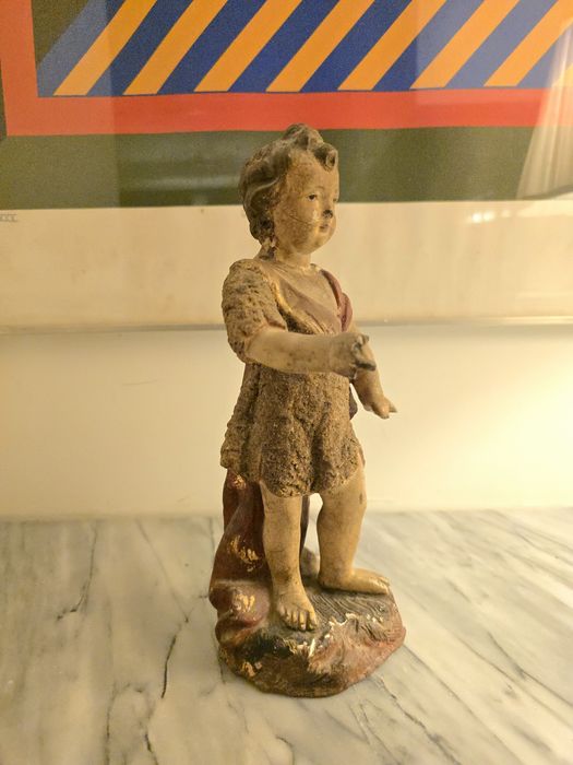 São João Baptista menino, escultura em barro policromado, provavelmente do século XVIII