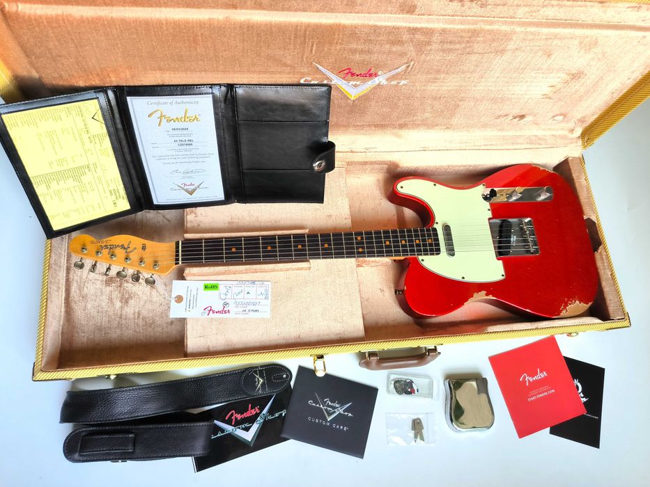 Mint Fender® Custom Shop '63 Telecaster® Relic '2024 Aged Candy Tangerine