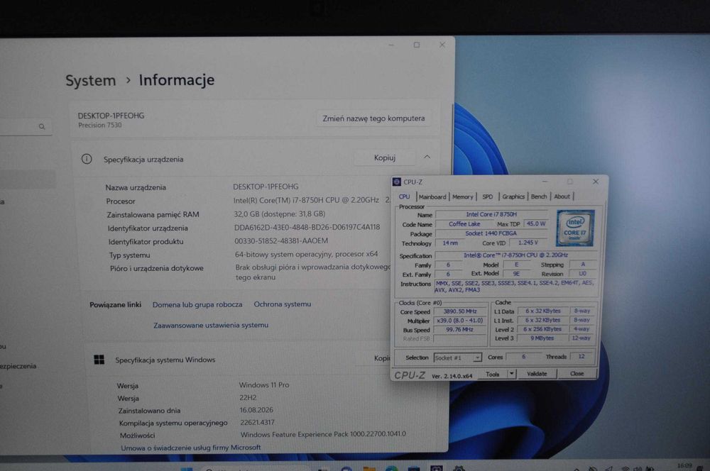 DELL PRECISION 7530 Core i7-8750H 32GB FHD nVidia Quadro P3200 6Gb
