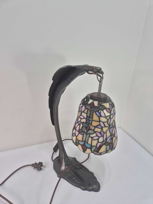 Lampa witrażowa z brązu