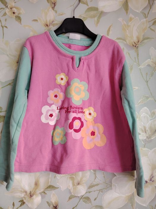 Кофта толстовка девочке 4-5л на флисе зима 128р