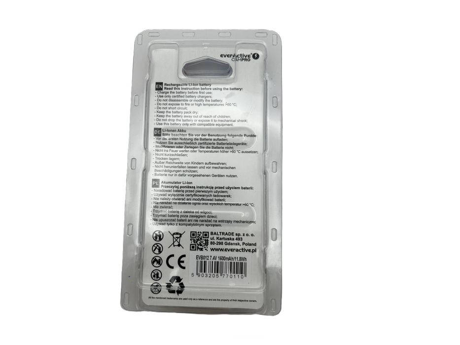 Akumulator EVERACTIVE CamPro NIKON EN- EL15, 1600 mAh, 7.4 V