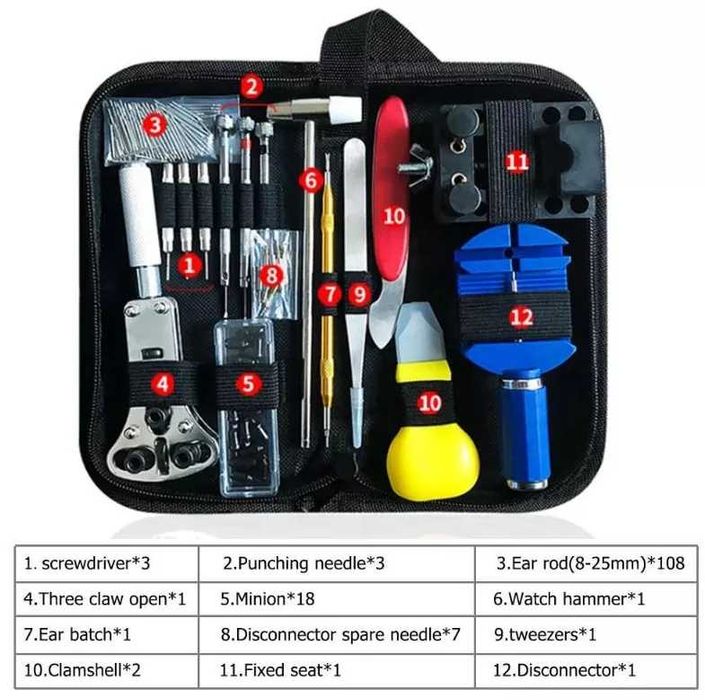 Kit 147 peças ferramentas relógios reparação reparar relógios NOVO