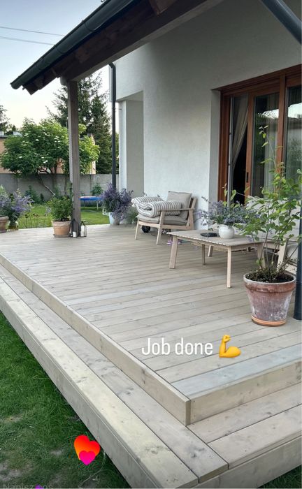 Taras drewnainy,wiata,pergola,lamele