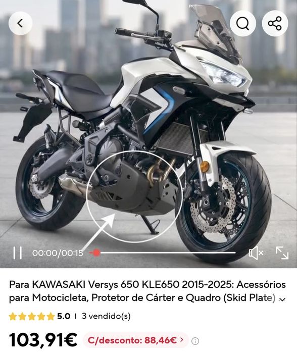 Protetor de Carter - KAWASAKI VERSYS 2015 / 2025