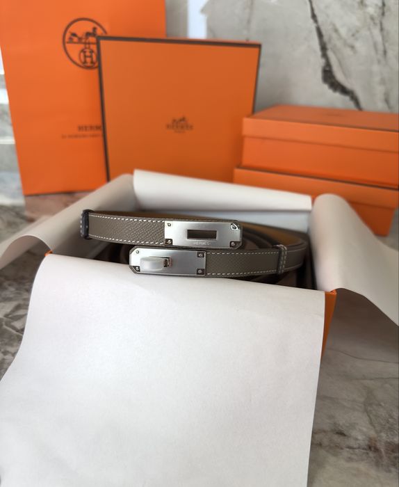 Ремінь Hermes Kelly натуральна шкіра, Belt epsom, пояс ермес келлі, ремень эрмес келли натуральная кожа etoupe сірий