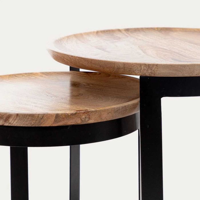 Zestaw stolików kawowych HARVEY drewnianych 53x51/43x43 cm