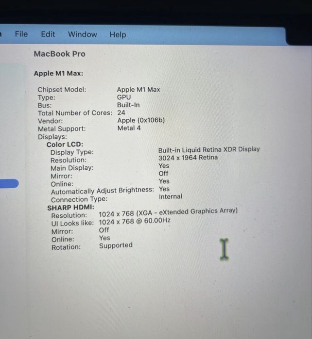 Macbook Pro M1 Max (14”/64gb 1TB 10/24 CPU/GPU 87% Battery!)