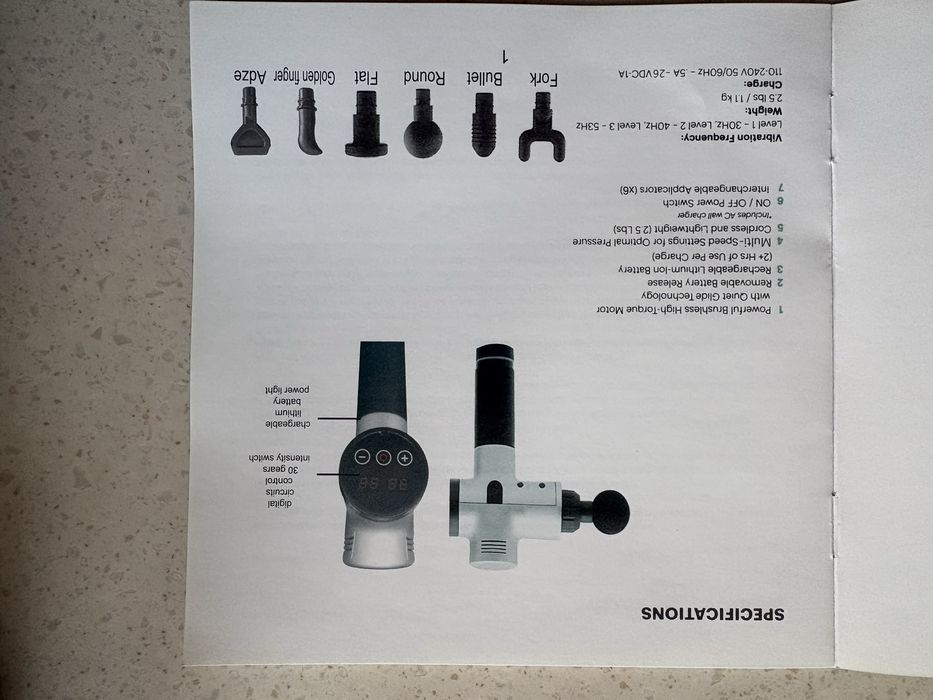 Ручной ударный, перкусионный электромассажер для тела.