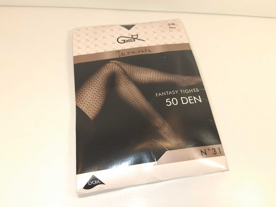 F010 Rajstopy Gatta Moments Fantasy Tights 50DEN Nero Rozmiar 3-M Nowe