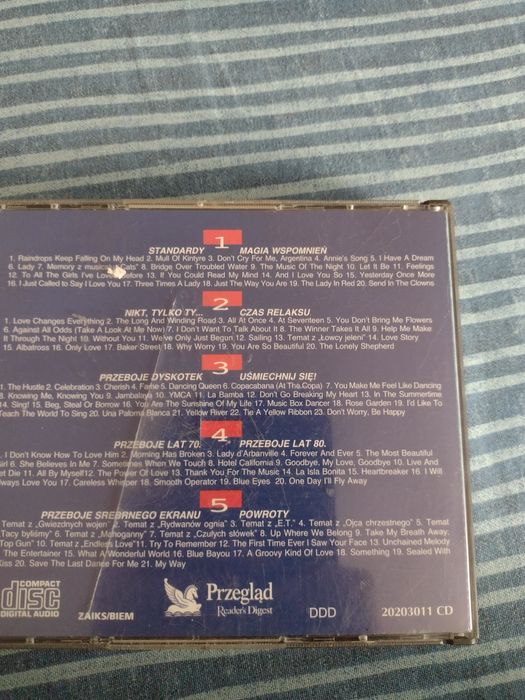 Płyty CD ,, Czas muzyki czas relaksu " lata 70-80 (5 CD)