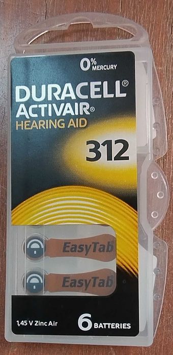 Батарейки для слухового апарата Duracell Activavair 13 / 312