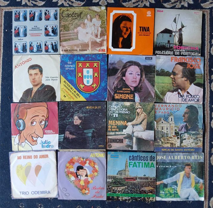 Singles musica portuguesa : Lote 100 unidades