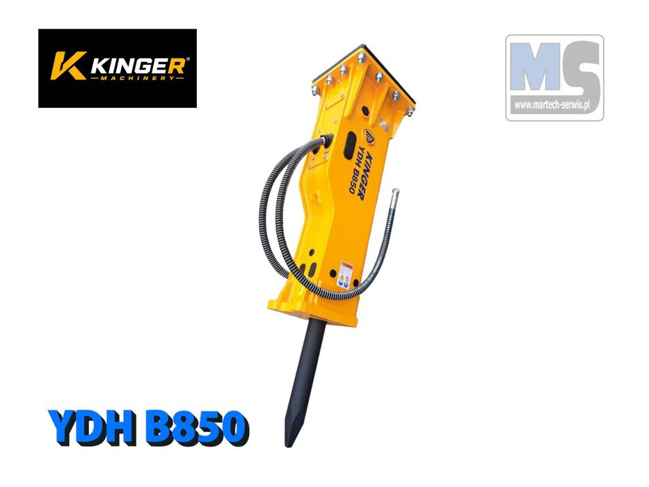 Młot hydrauliczny wyburzeniowy KINGER HB850 680kg do koparki GW 2 lata