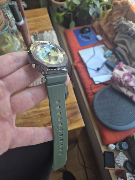 Casio G-Shock GM-2100  stalowa koperta„CasiOak metal” | Zielony