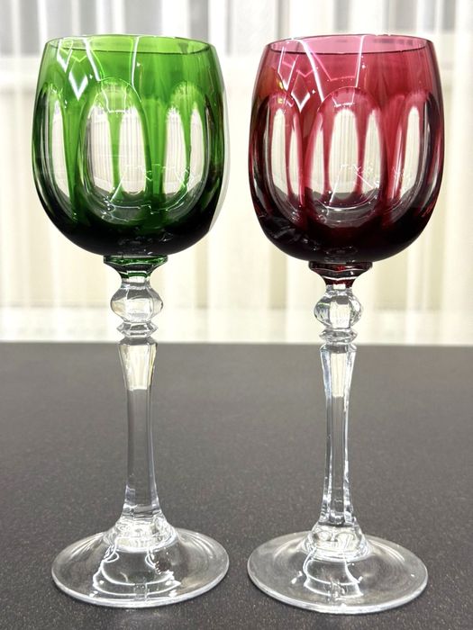 Винтажные хрустальные фужеры для вина WMF Cristal Cabinet GDR Германия