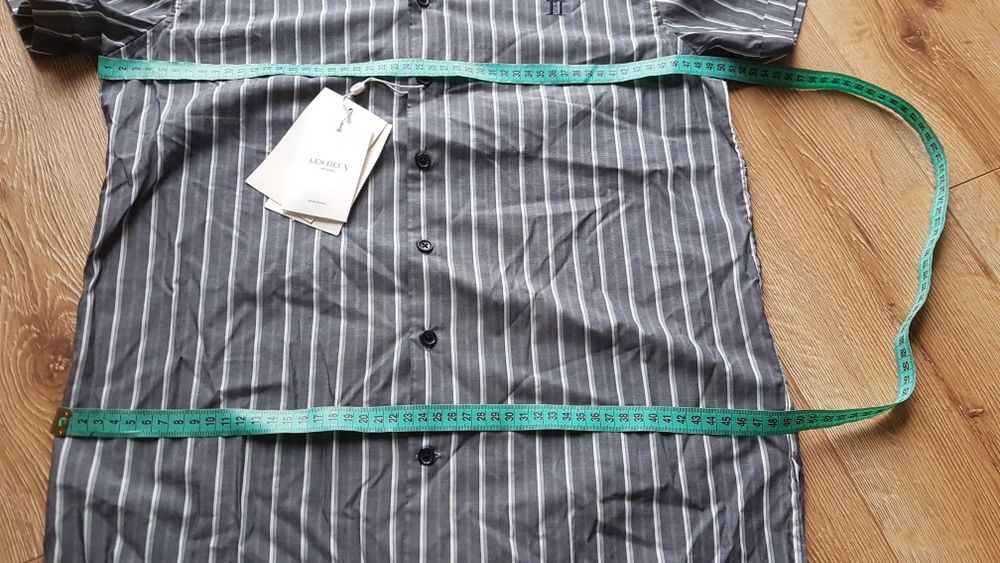 Les Deux Copenhaga Koszula męska Mathieu SS shert Charcoal xs