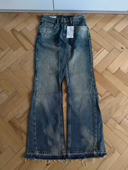 Zara Flared Jeans blue, black, distressed